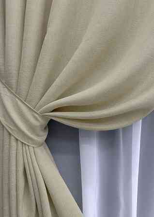 Однотонна тканина "Льон мішковина" висота 2,8м колір бежевий 114ш Київ