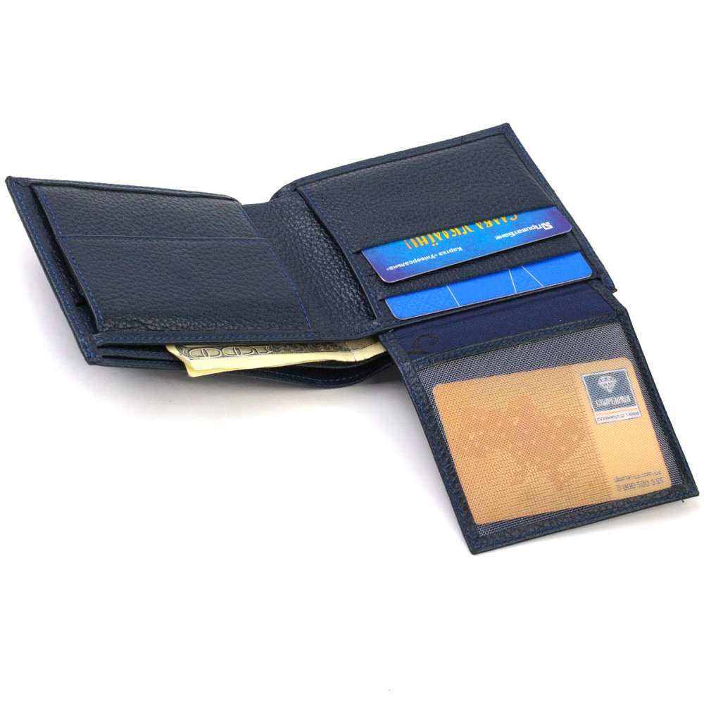 Идеальное мужское портмоне из натуральной кожи флотар CANPELLINI 21787 Синее Киев - изображение 6