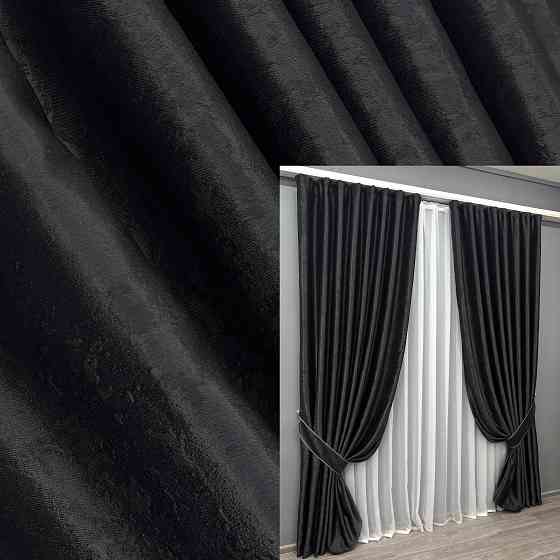 Комплект готових штор VR-Textil Софт № 2024ш Антрацит 200х270 см 2шт (32-423) Київ