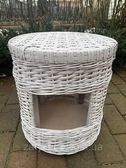 Пуф-корзина для животных белая плетеная Киев - изображение 2