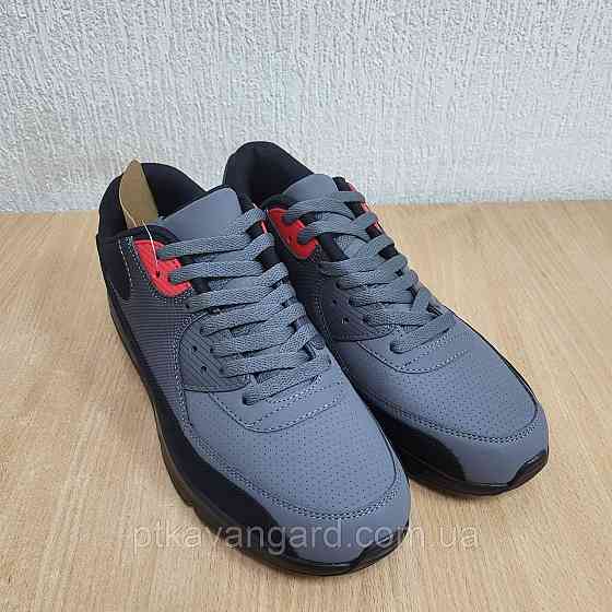 Кроссовки мужские размер 42 повседневные осенние на шнуровке в стиле наик U8828-4 черно-серый Хмельницкий