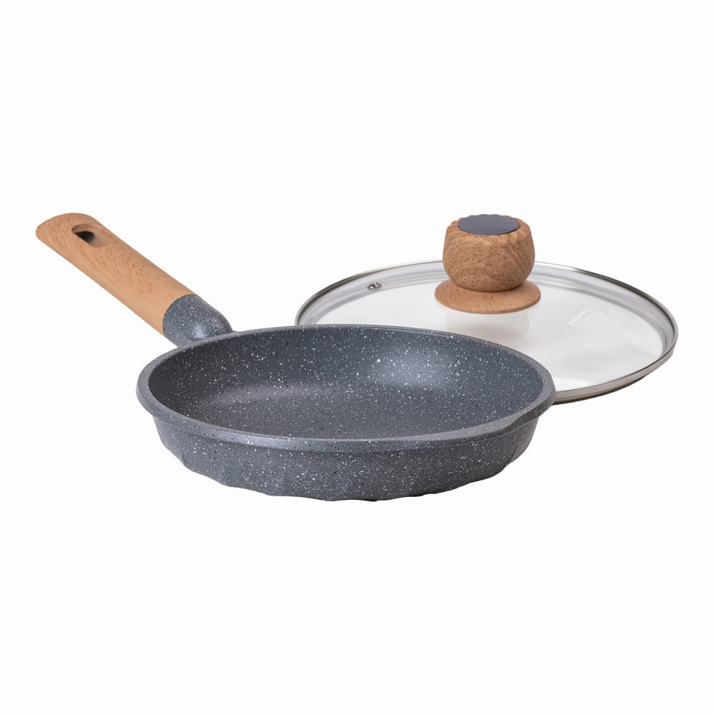 Алюминиевая сковорода, 1,4 л, с мраморным антипригарным покрытием Ø 22 см, серый MGC HP-4-422G Киев - изображение 4