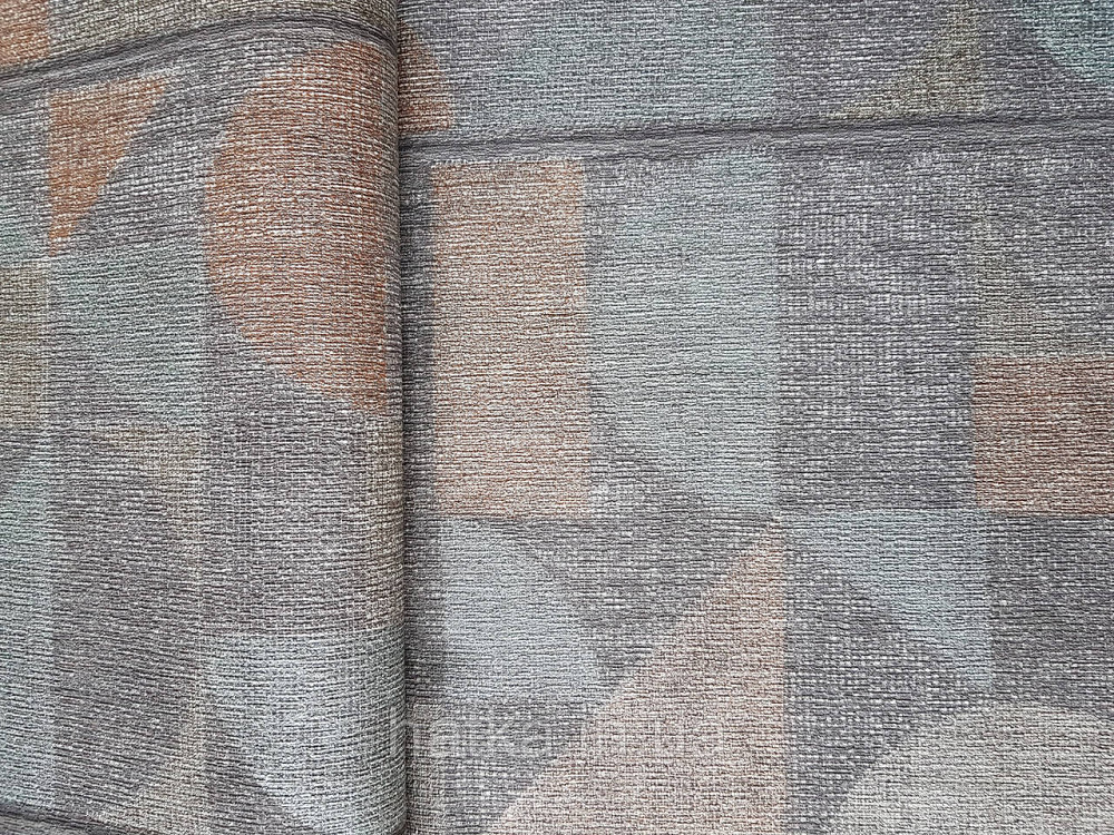 Шпалери вінілові на флізелін Rasch Riva 1.06х10 геометрія фігури коричневі зелені золотисті 972528 Київ - фото 1