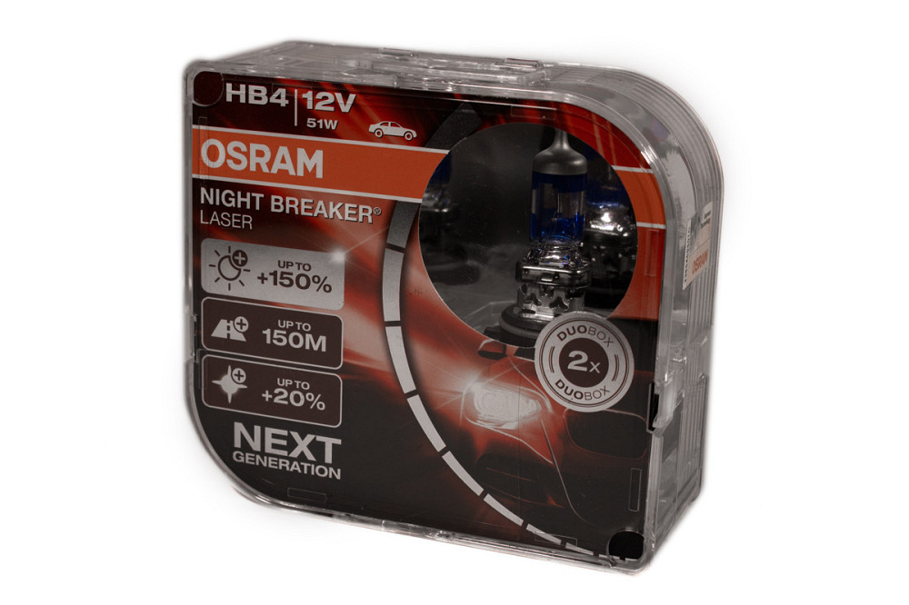 Комплект галогенових ламп OSRAM HB4 9006NL-HCB Night Breaker LASER NG +150% 51W 12V P22d (2 шт) Харків - фото 1