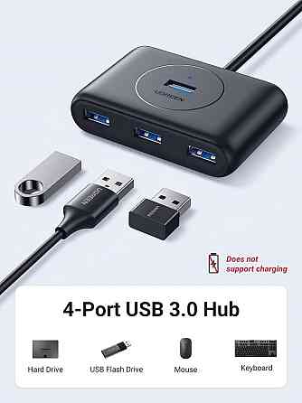Хаб UGREEN CR113 USB 3.0 Hub  1m (Black) (UGR-20291) Киев