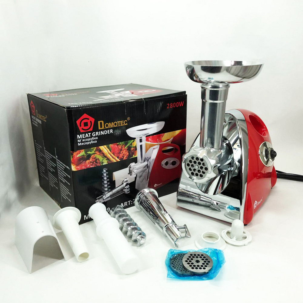 Електром'ясорубка соковижималка для томатів Domotec, М'ясорубка-шатковка-терка, М'ясорубка металева QB-14 Львів - фото 8