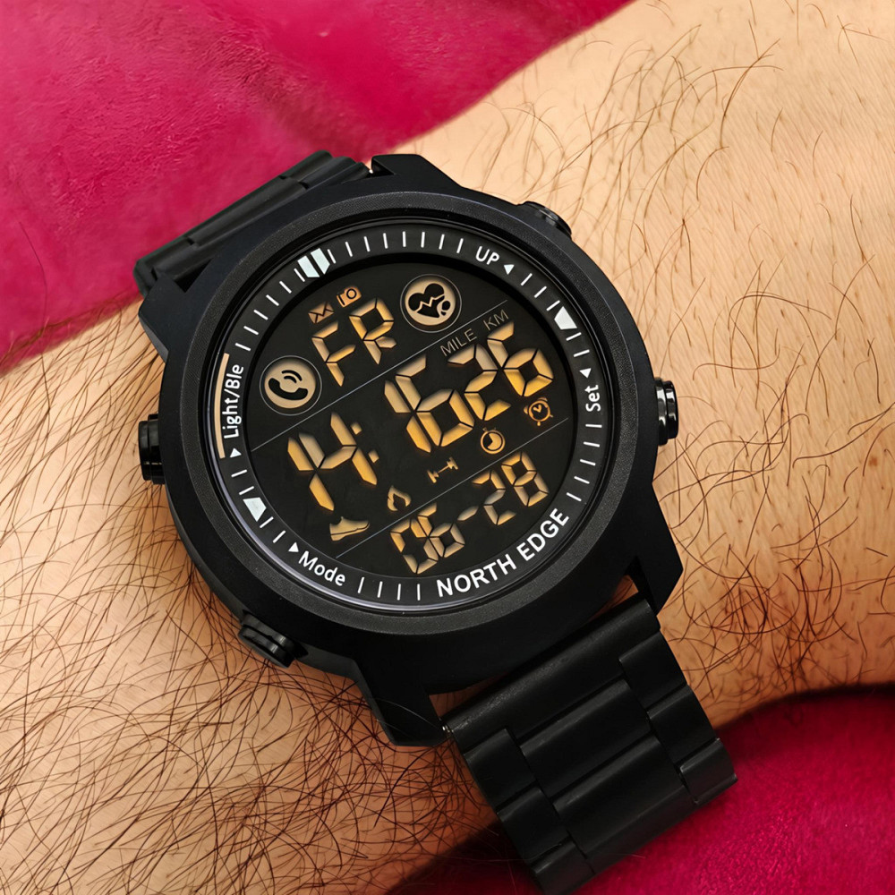 Годинник чоловічий водостійкий тактичний North Edge Laker Iron Edition (2 ремінці) Чорний Вінниця - фото 7