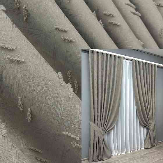 Комплект штор VR-Textil Лен Букле № 1888ш Серый 200х290 см 2 шт (32-248) Киев