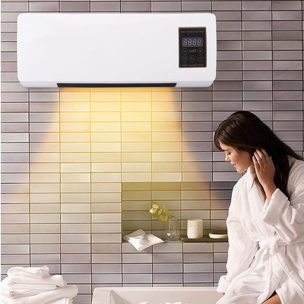 Настінний тепловентилятор з пультом, 1500 Вт, 3 режими / Настінний вентилятор / Тепловентилятор дуйка на стіну Київ - фото 2