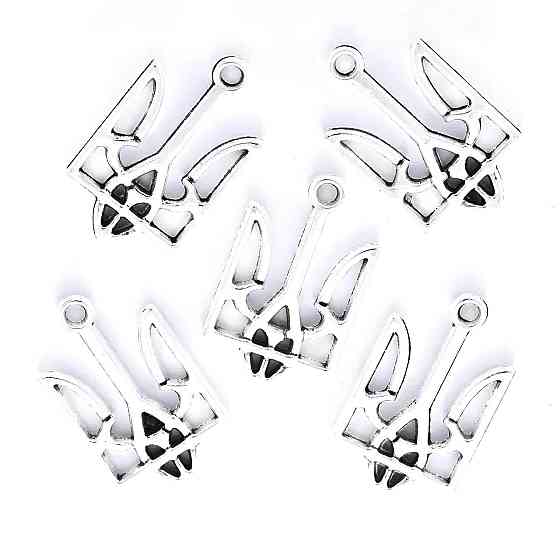 Набор подвесок RESTEQ тризуб 100 шт. серебристые металлические украшения для рукоделия Киев