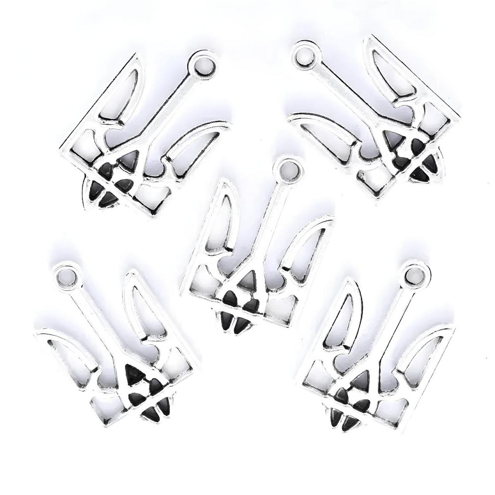 Набор подвесок RESTEQ тризуб 100 шт. серебристые металлические украшения для рукоделия Киев - изображение 6