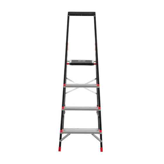 Драбина сталева, 4 сходинки, лоток для інвентарю, висота: 1350 мм, висота: висота до платформи: 850 мм, 150 кг INTERTOOL LT-0054 Київ