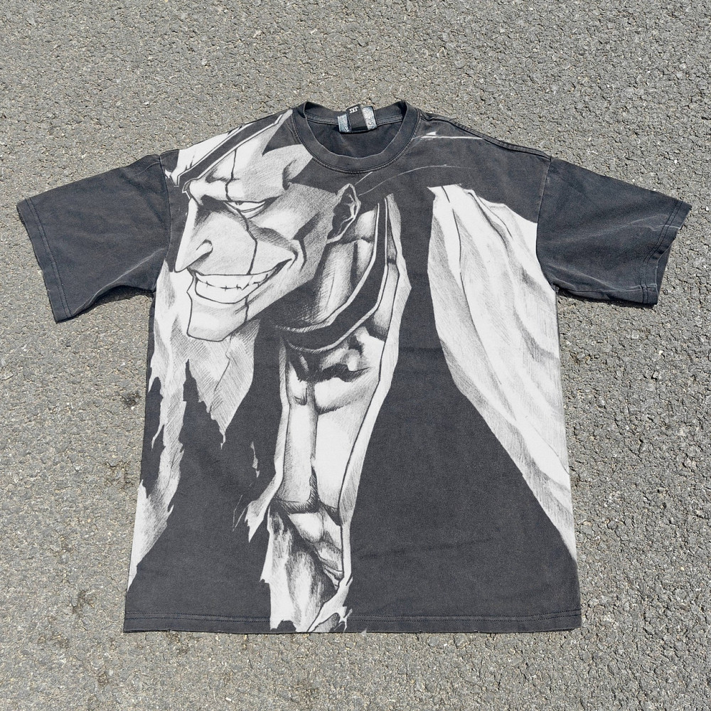 Футболка чоловіча з принтом аніме Бліч Кенпакхі Заракі Каптаін манга оверсайз (S/M/L) Черний Дніпро - фото 1