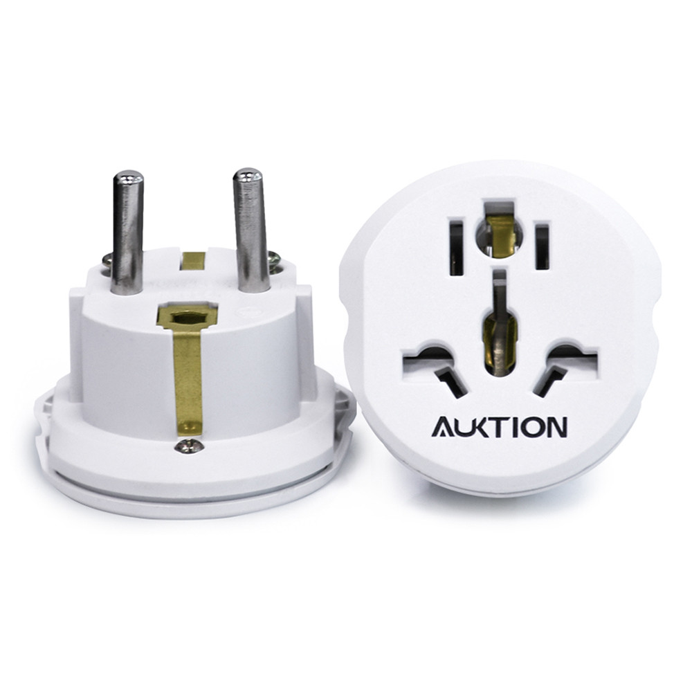Універсальний перехідник Auktion з US/UK/AU на євро (EU) вилку (Білий, 16А) Миколаїв - фото 2