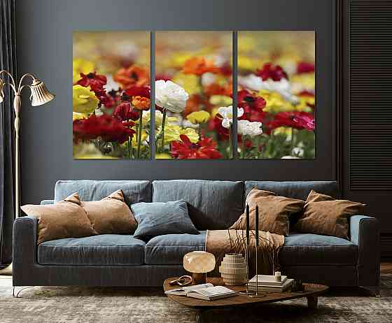 Модульная картина в гостиную / спальню   Квіти в полі    ART-016_3A 100х150 см Київ