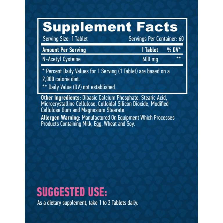 N-ацетил-L цистеин Haya Labs N-Acetyl L-Cysteine 60 Tabs Луцк - изображение 2