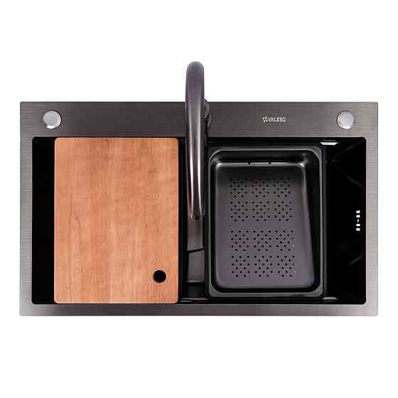 CM 75*46B Кухонна мийка PVD чорна (Work station) Valeso Handmade Коломыя