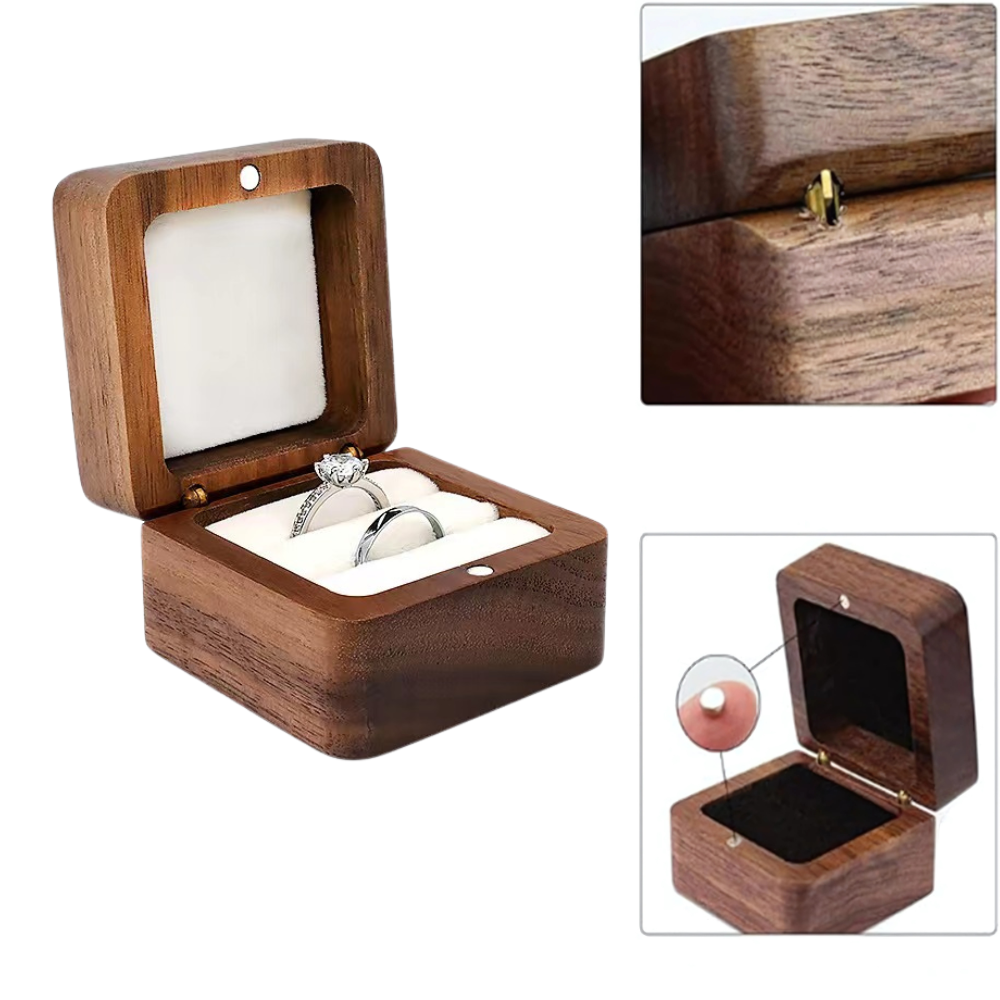 Коробочка для колец деревянная,коробка ювелирная свадебная, футляр обручальных колец для свадьбы или предложения руки и серца Каменец-Подольский - изображение 5