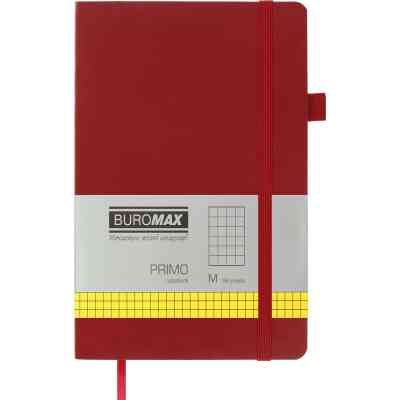 Книга записная Buromax Primo 125x195 мм 96 листов в клетку обложка из искусственной кожи Бордовая (BM.291161-13) Винница