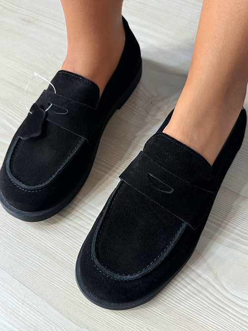 Туфлі жіночі Hengji 588-3 замшеві лофери чорні, 41, 25,5 см Київ - фото 16