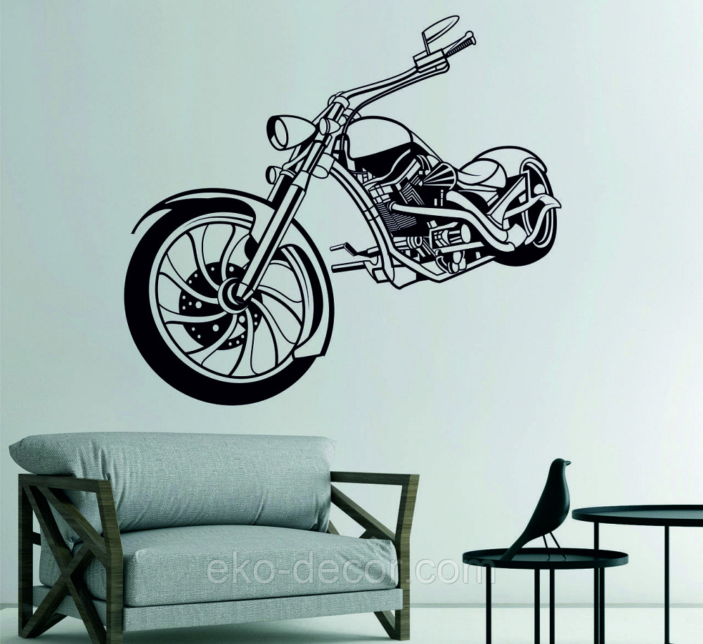 Декоративное настенное Панно «Мотоцикл» Декор на стену 90*100 см, Черный Киев - изображение 2
