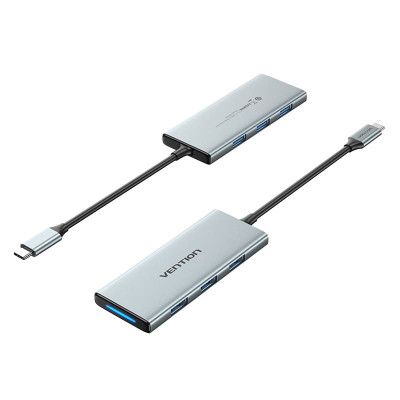 Концентратор Vention USB 3.1 Type-C to HDMI/USB 3.0x3/SD/TF/PD 100W 7-in-1 (TOPHB) Вінниця - фото 1