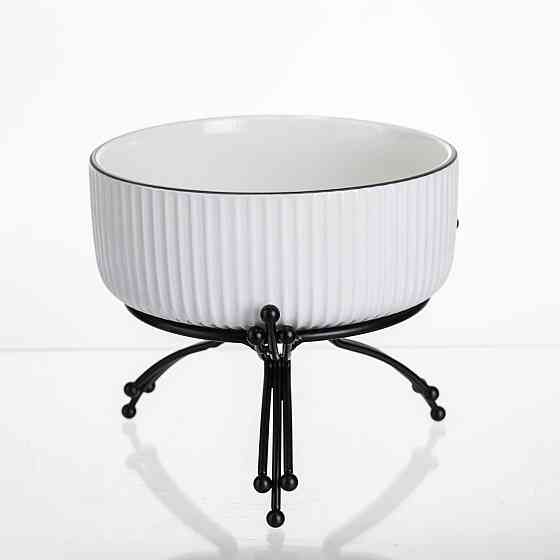 Салатник фарфоровий на підставці, чорний Ø16 см Київ