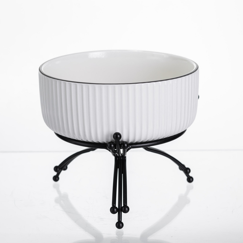 Салатник фарфоровий на підставці, чорний Ø16 см Київ - фото 2