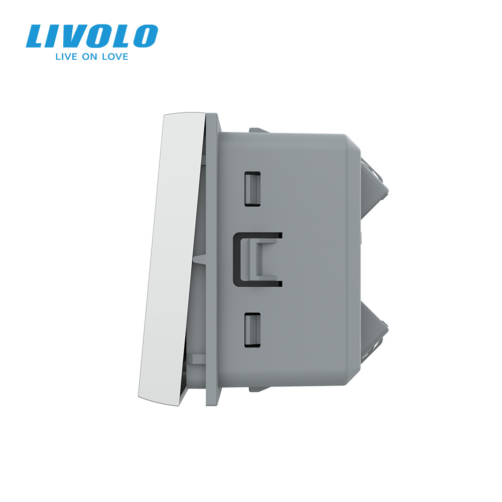 LIVOLO Перехресний (хрестовий) вимикач LIVOLO, сірий, модуль без рамки (VL-FCMM10A-2IP) Коломия - фото 5