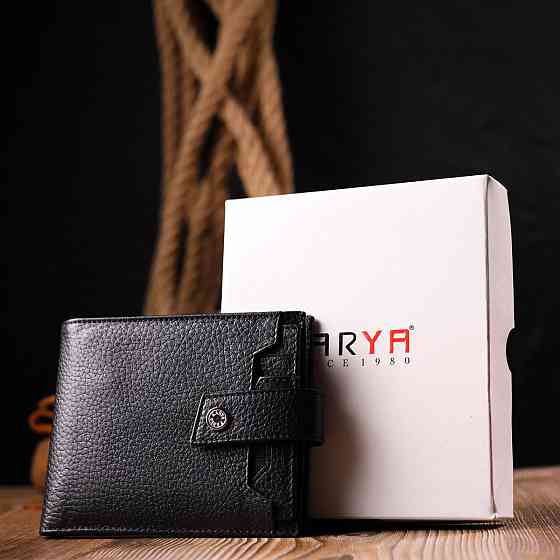 Класичний чоловічий гаманець із натуральної шкіри KARYA 21066 Чорний Київ