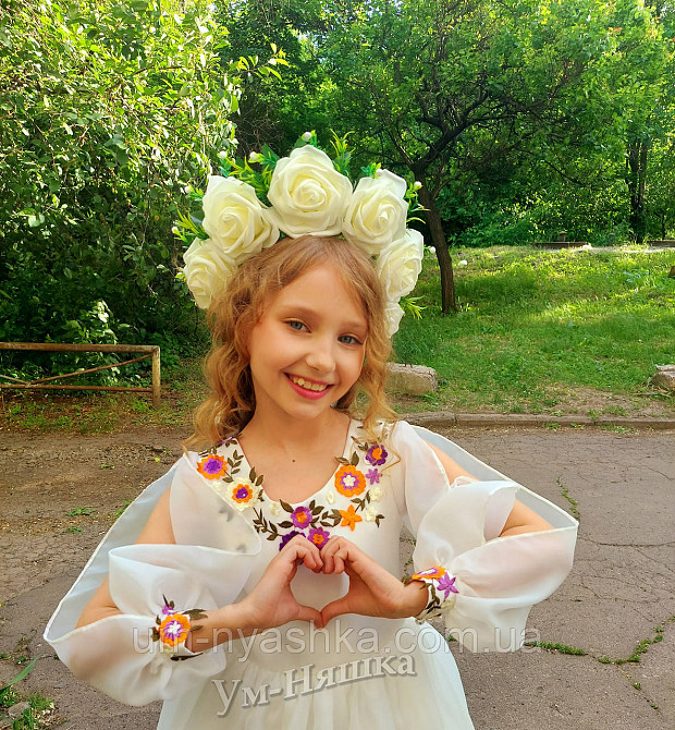 Айвори веночек Ободок обруч с цветами сценический айвори с лентами Кривой Рог - изображение 4