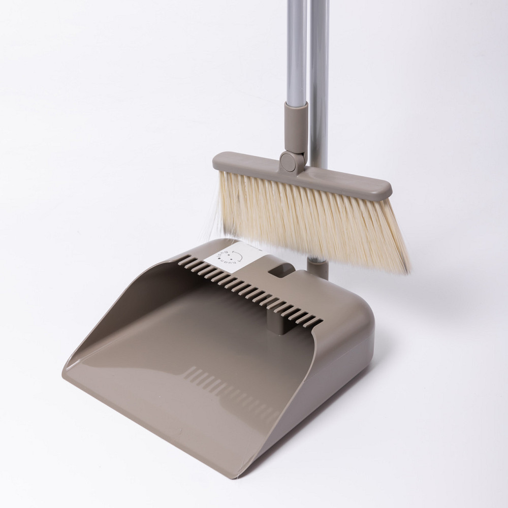 Набір віник і совок на довгій ручці для підлоги 25×24×100 см щітка віник для прибирання Сірий HP-45-15G Київ - фото 4
