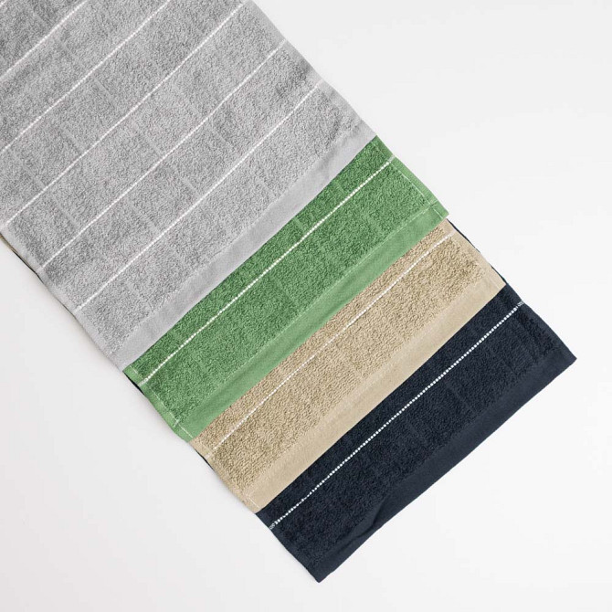 Набір махрових рушників зі смужками 30х50 см 20 шт 400г/м2 GM Textile (4 кольори) Суми - фото 1