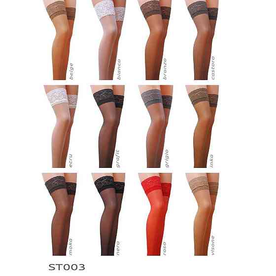 Панчохи Passion ST003 3/4 beige, класичні, на ажурній силіконовій резинці Sex Aura Київ