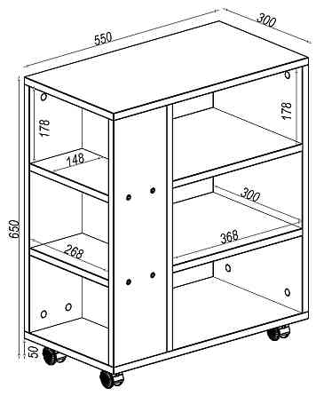 Тумба мобильная ТМ-5, Дуб Сонома Трюфель, 550/300/650 Львов