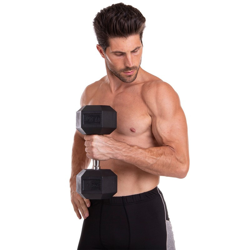 Гантель 17.5 кг цільна шестигранна гексагональна Zelart Київ - фото 6