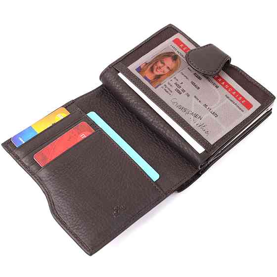 Вместительный женский вертикальный кошелек из натуральной кожи Tony Perotti 20841_1 (2656 moro) Коричневый Киев