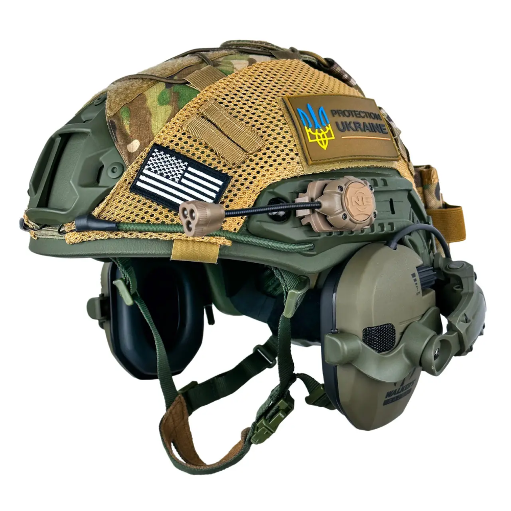 Комплект шлем FAST NIJ IIIA + наушники Walkers Razor + чебурашки + фонарик + кавер (Мультикам) S Киев - изображение 1