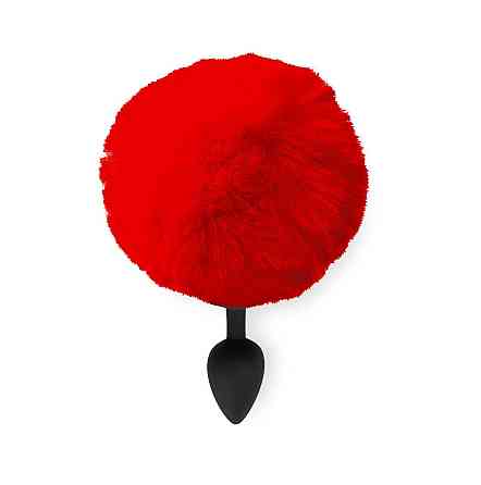 Силиконовая анальная пробка М Art of Sex - Silicone Bunny Tails Butt plug Red, диаметр 3,5 см Sex Aura Киев
