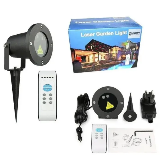 Лазерный проектор-освещения STAR SHOWER RG12 с пультом, уличный проектор с металлическим корпусом Коломия