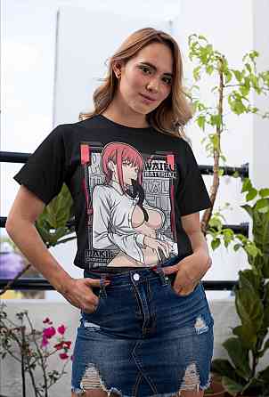 Футболка аниме Человек-бензопила оверсайз (S/M/L) Черний AnimeJ0096 Днепр