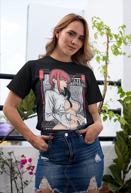 Футболка з аніме принтом Людина-бензопила оверсайз (S/M/L) Чорний AnimeJ0096 Дніпро - фото 3