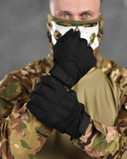 Перчатки софтшел black Одеса - фото 12