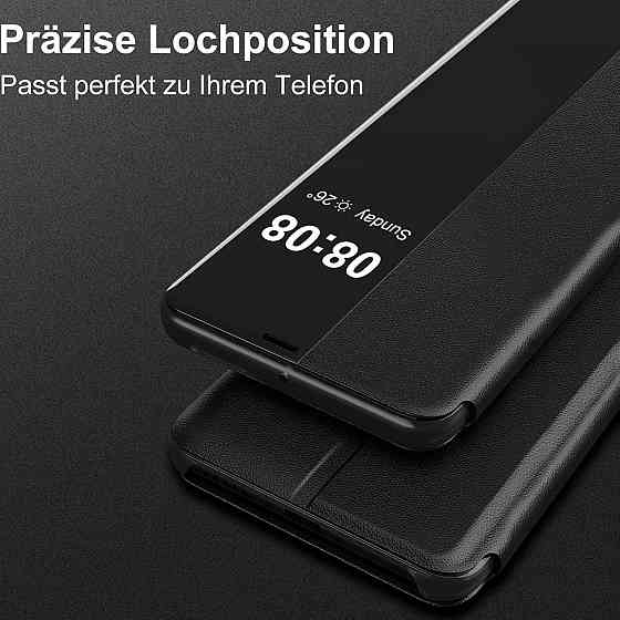 Чехол для Samsung Galaxy S24 Clear View флип кожаный ультратонкий ударопрочный с прозрачным окном черный Киев