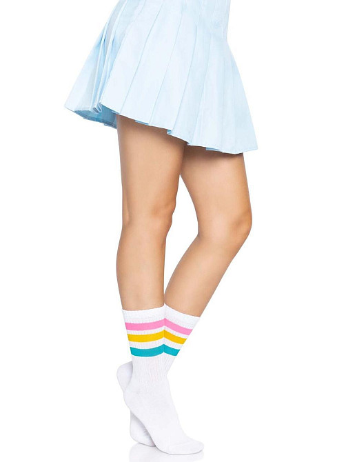 Шкарпетки жіночі в смужку Leg Avenue Pride crew socks Pansexual, 37–43 розмір Sex Aura Київ - фото 5