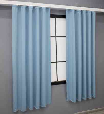 Комплект коротких штор VR-Textil Блэкаут Midnight № 1676ш Голубой 140х170 см 2 шт (35-0324) Киев