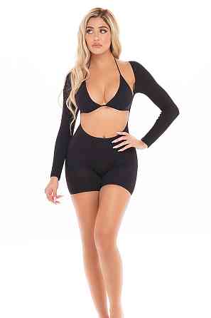 Комплект KNOCKOUT 2PC PLAYSUIT SET BLACK, OS Sex Aura Киев