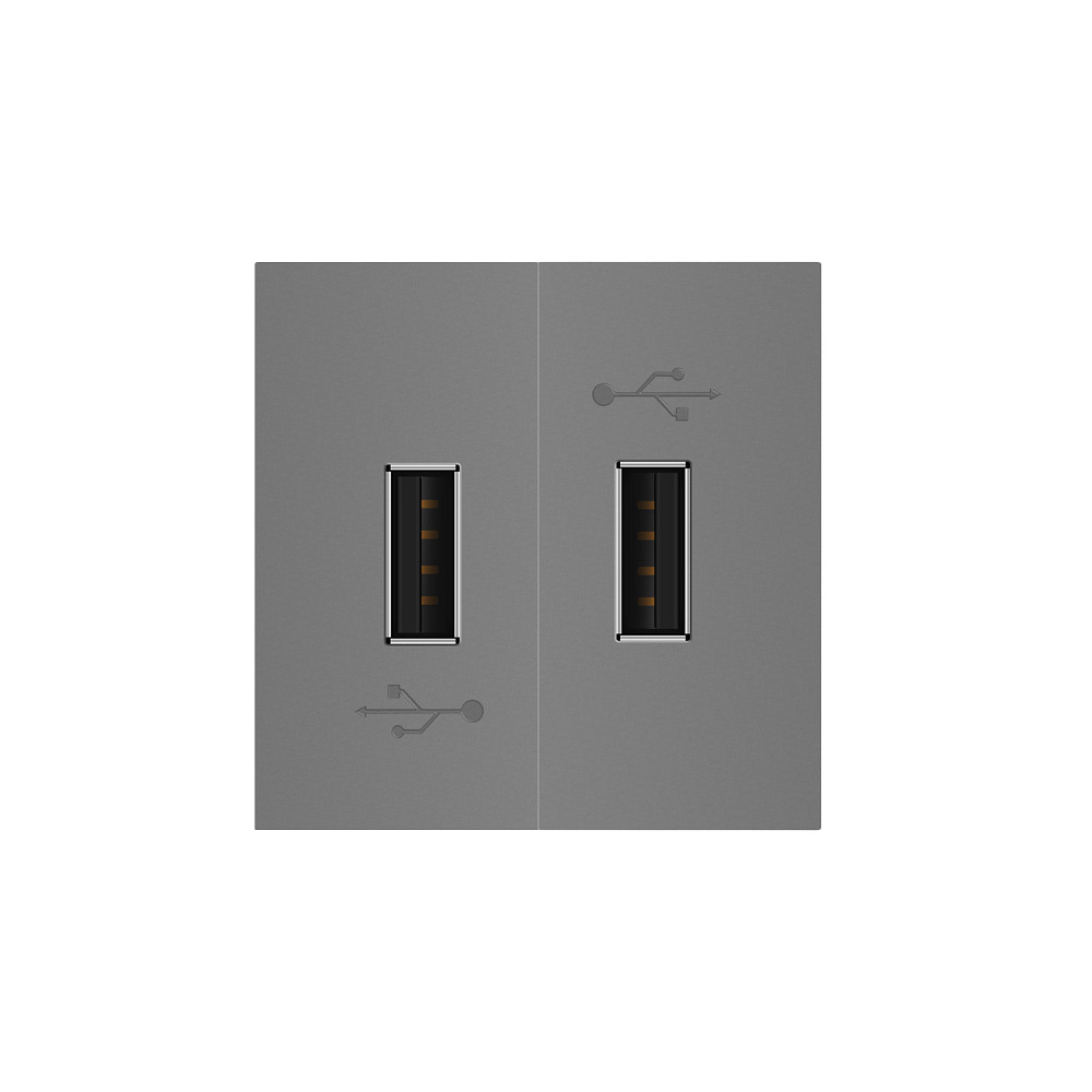 Подвійна розетка USB LIVOLO сіра, з блоком живлення 2×USB-A 5V/2.1A, 2×10Вт, модуль (VL-FCUA-2IP) Коломыя - изображение 5