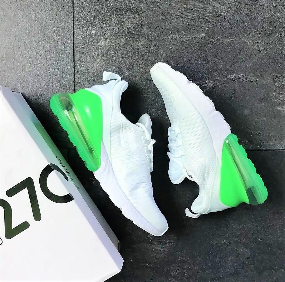 Кросівки Nike 270 Чоловічі Білі з Амортизацією Зелені Найк (розміри: 42,43,44,45) Дніпро - фото 6