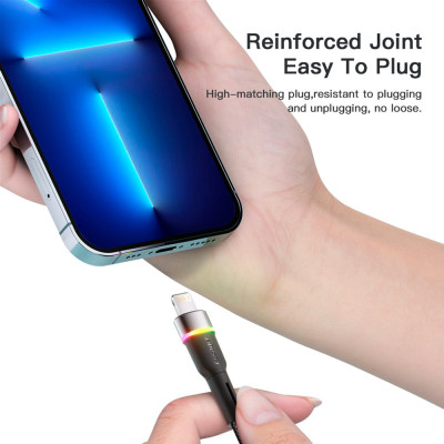 Дата кабель USB 2.0 AM to Lightning 2.0m 2.4A LED black Essager (EXCL-XCDA01) Винница - изображение 10